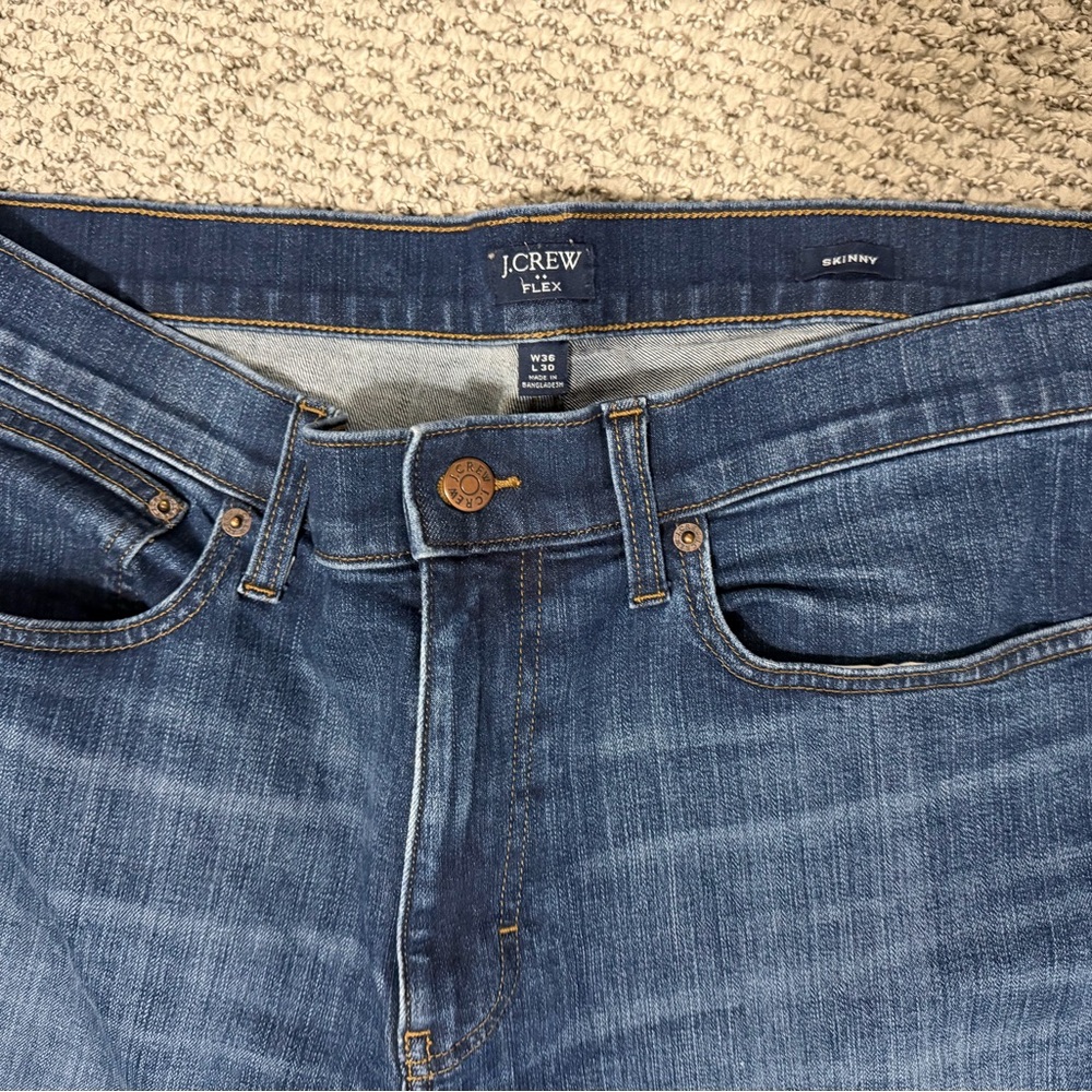 J. Crew Flex Skinny Jeans - Denim Blue 36X28 (36X30 tag) mens jeans
